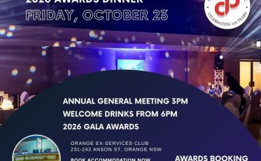 Save the Date: 2026 Awards - Friday, October 23, Orange NSW